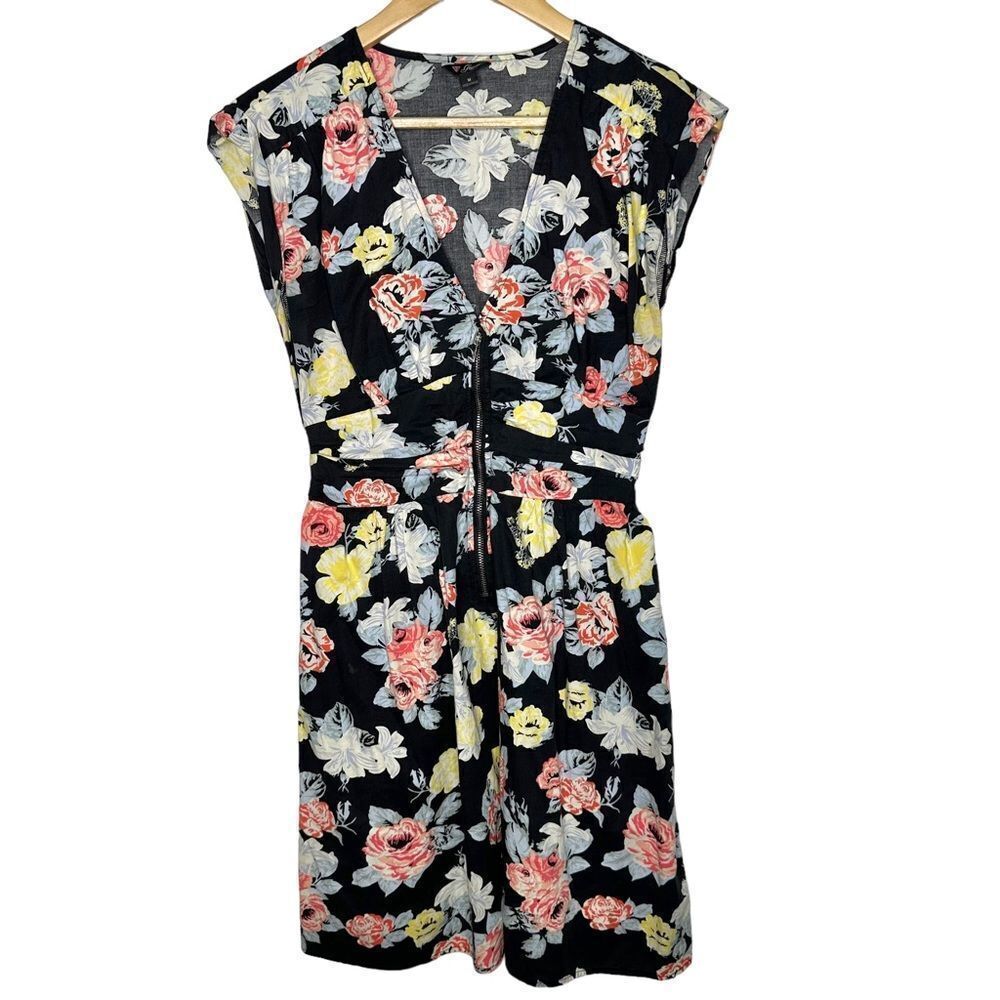 Guess Floral Mini Dress - Black, Pink, Yellow